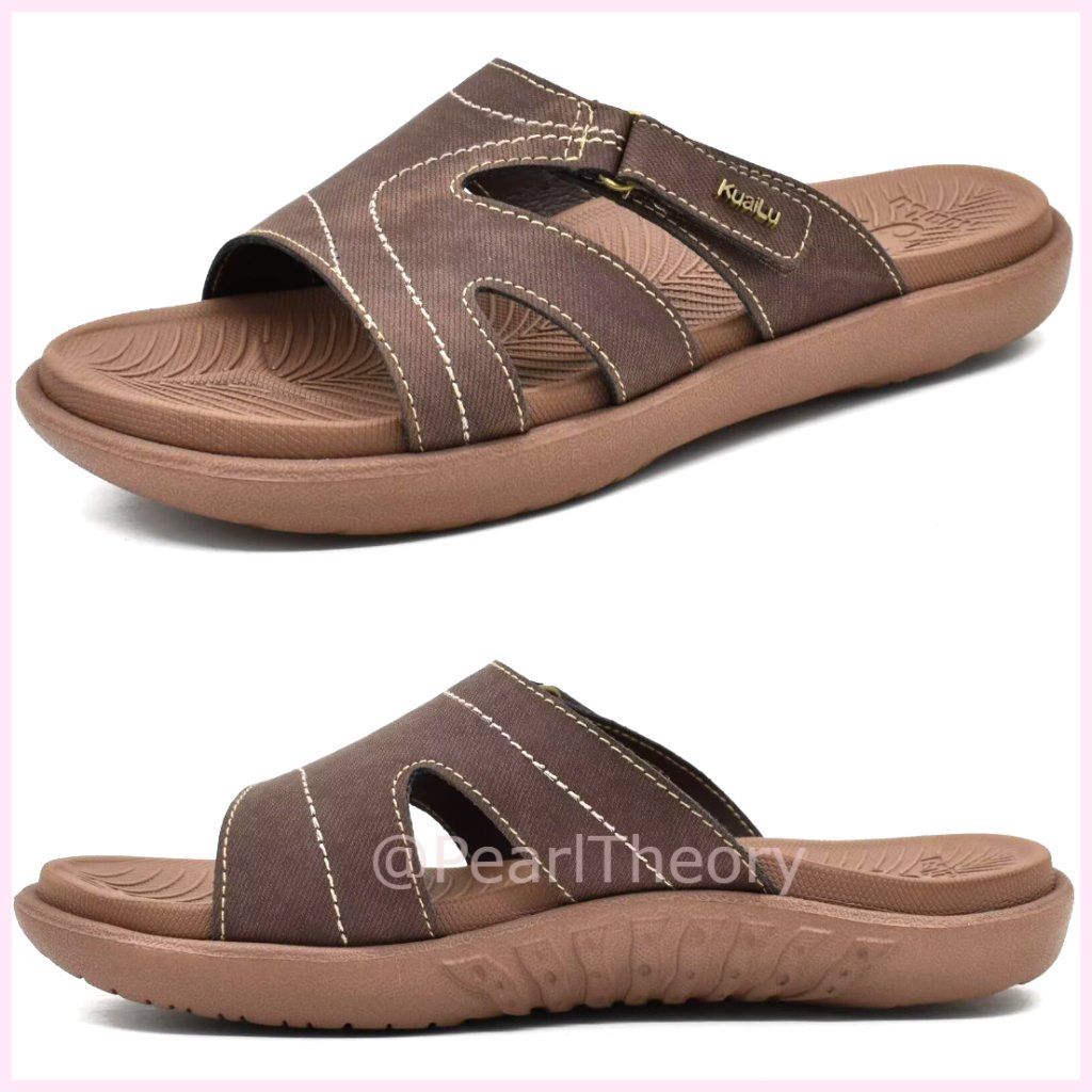 Faux Leather Orthotic Slides With Arch Support For Plantar Fasciitis
